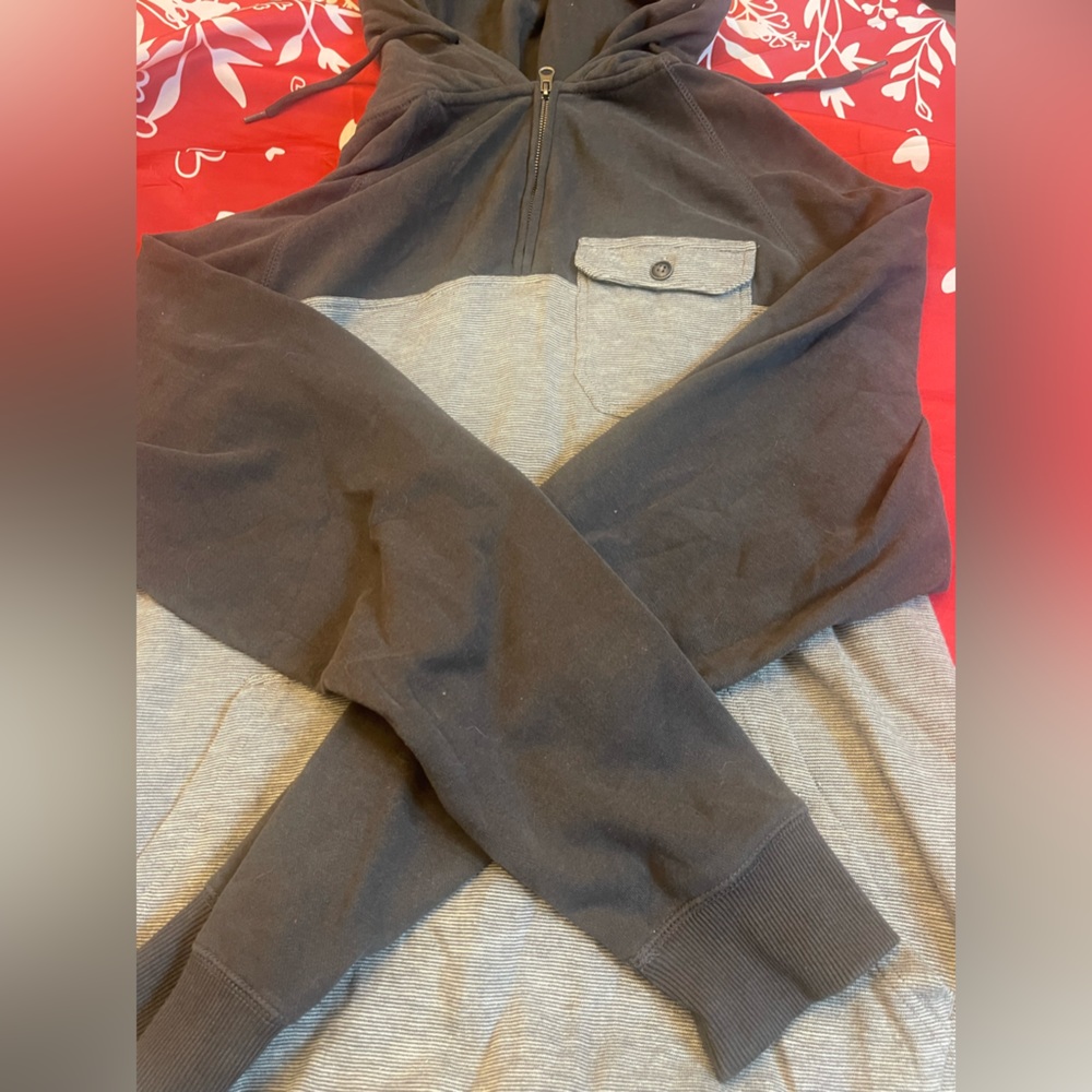 Mens Billabong Sweatshirt XXL (gray and white pinstripe)